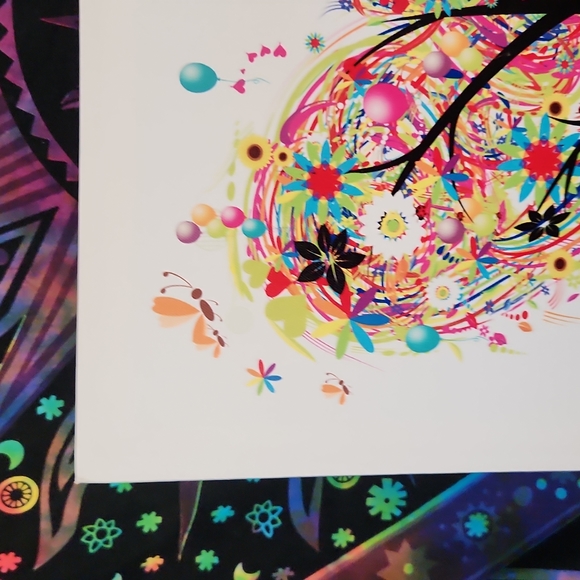 multi coloured heart tree print on canvas, - Picture 3 of 7